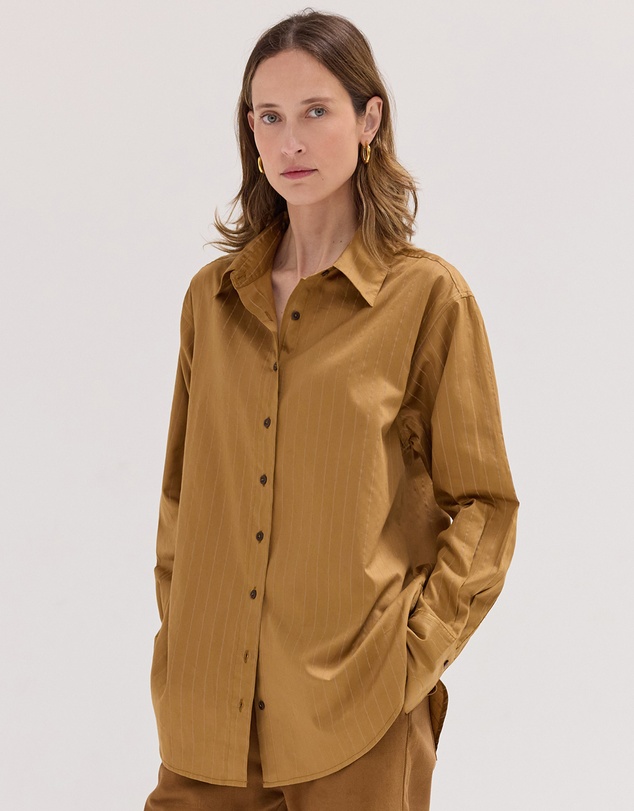 Cloth & Co. - The Dropped Yoke Shirt Bronze Stripe