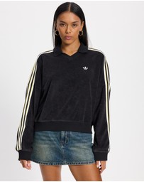 adidas Originals - Terry Towel V-Neck Long Sleeve Top