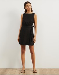 Atmos&Here - Diana Linen Blend Wrap Mini Dress