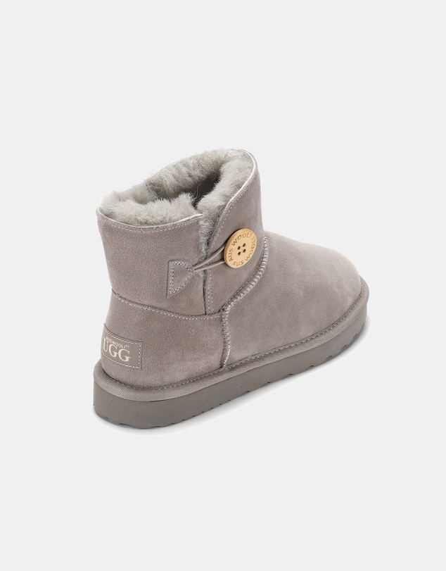 AusWooli Ugg Boots - Cabarita Sheepskin Chic Short Button Boots