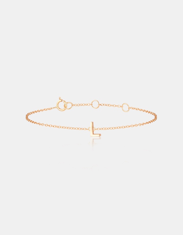 The Silver Collective - Children's A-Z Letter Bracelet - L