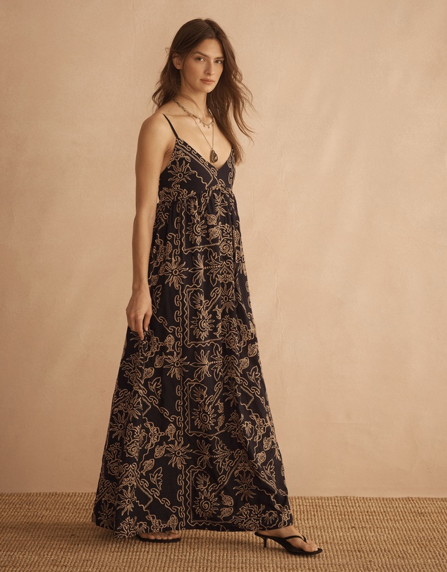 AUR OCEA - Embroidered Scoop Maxi Dress