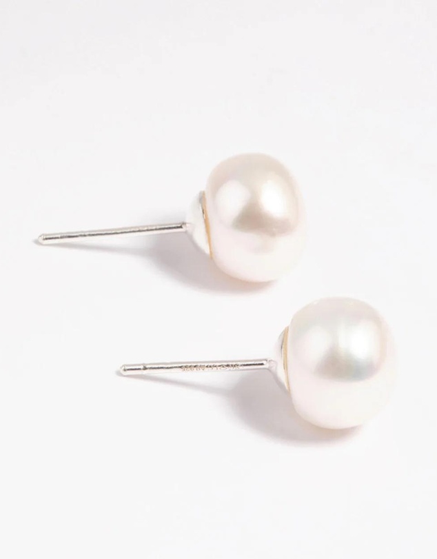 Lovisa - Sterling Silver Freshwater Pearl 10mm Stud Earrings
