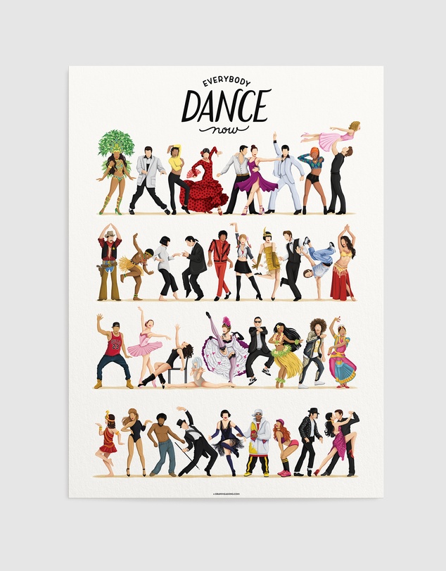 Olive et Oriel - Everybody Dance Now Art Print