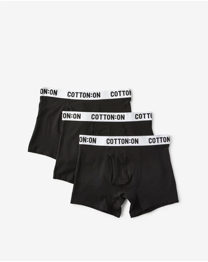 Cotton On - 3 Pack Mens Organic Cotton Trunks