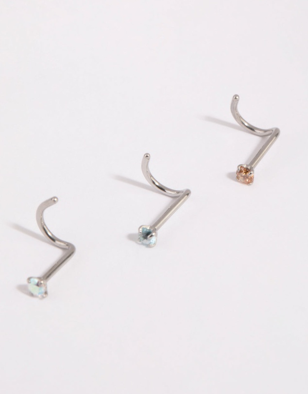 Lovisa - Surgical Steel Light Stone Nose Stud Pack