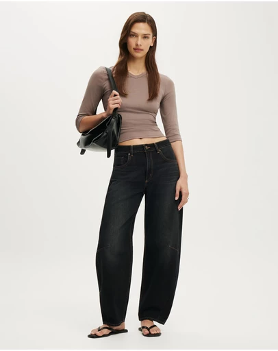 Cotton On - Mid Rise Barrel Jean