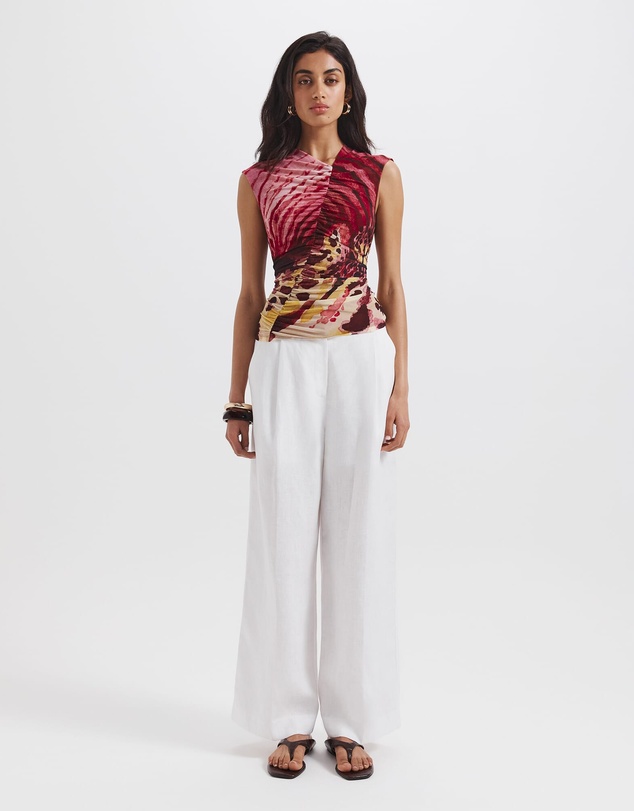 SABA - Cymbelle Rouched Mesh Top
