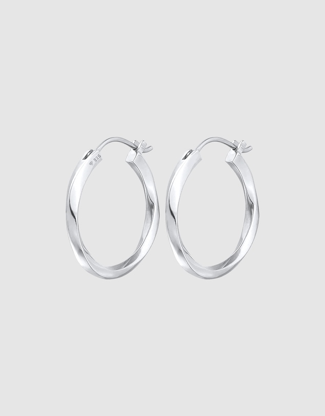 Elli Jewelry - Twisted Hoop Earrings in 925 Silver