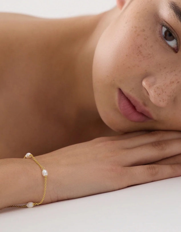 Najo - Tidal Whisper Yellow Gold Pearl Bracelet