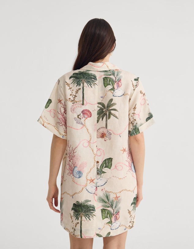 Oxford - Milos Printed Linen Mini Dress