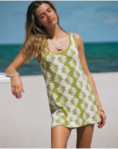 Poolside Paradiso - Shelborne Knit Sundreamer Dress - Palm