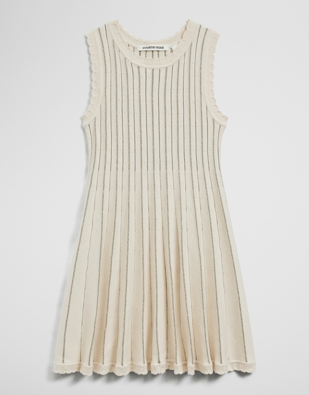 Country Road - Sleeveless Scallop Knit Dress