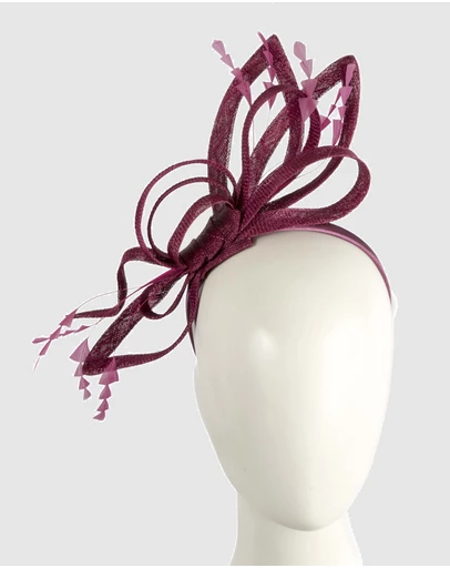 Max Alexander - Wine Sinamay Loops Fascinator