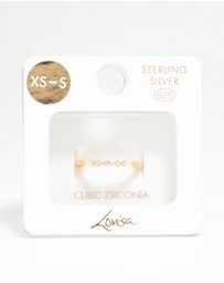 Lovisa - Gold Plated Sterling Silver Alternating Marquise Round Cubic Zirconia Ring
