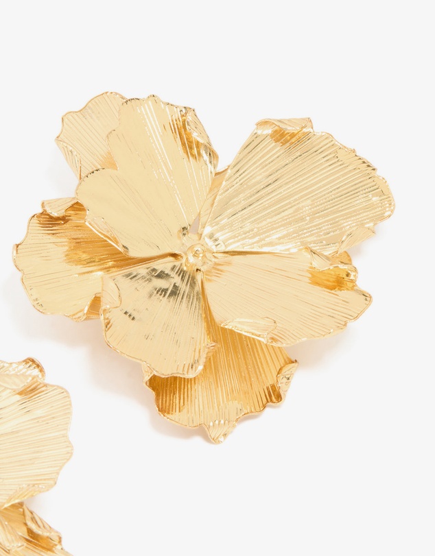 Lovisa - Gold Plated Large Organic Petal Flower Earrings