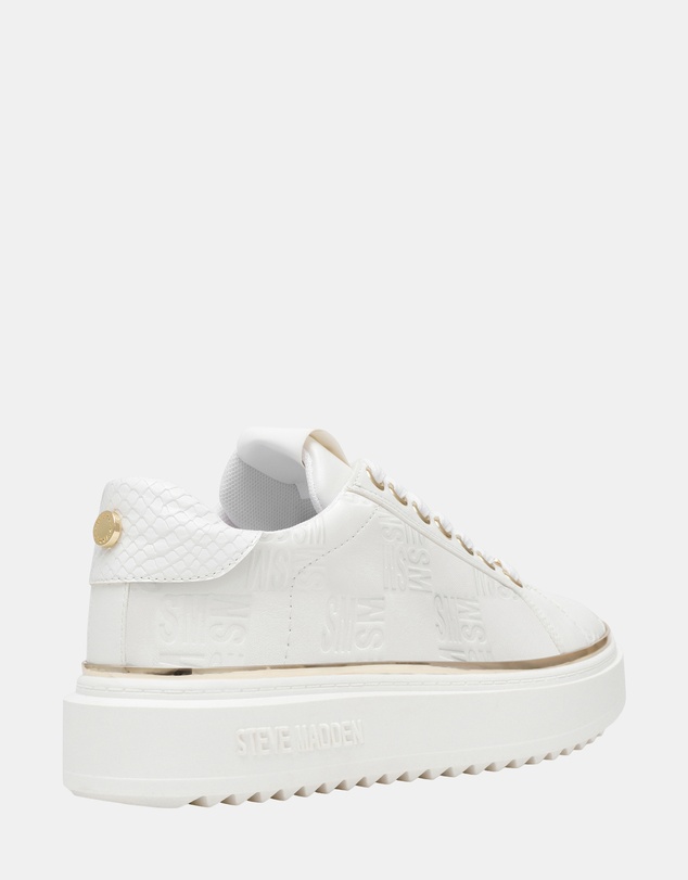 Steve Madden - On-Stage White/Gold Sneakers