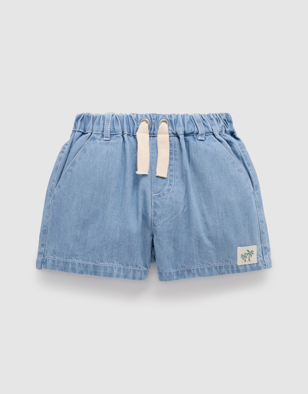 Purebaby - Pull on Denim Short -Kids-Babies