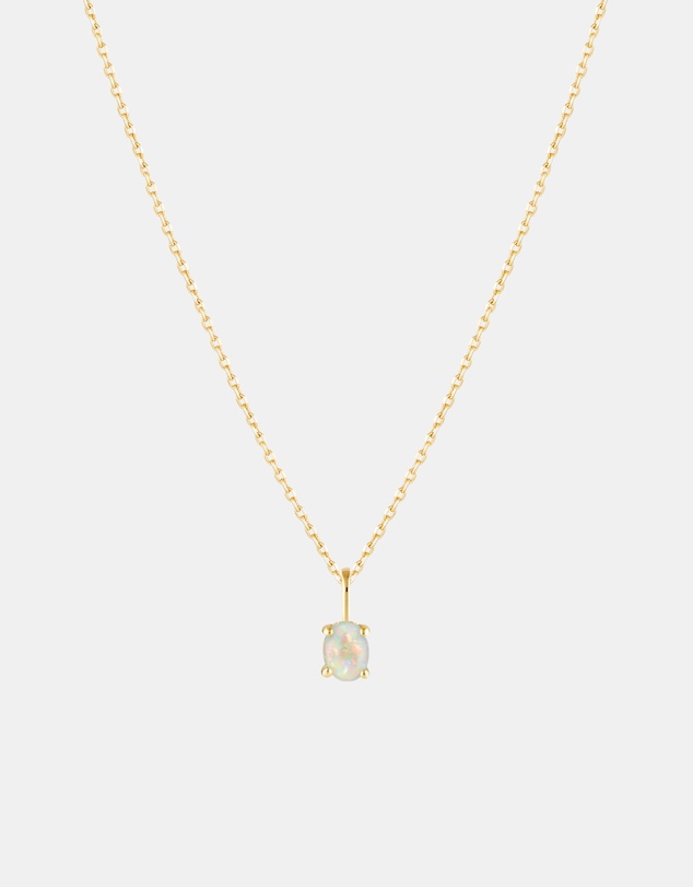 Luna Rae - Solid Gold - Opal Necklace