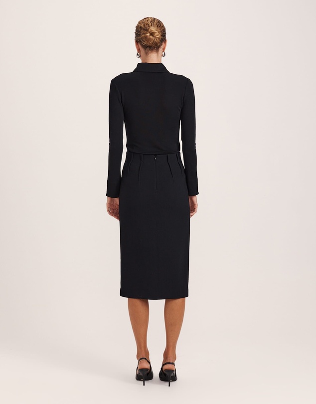 SABA - Raya Wool Crepe Pencil Skirt