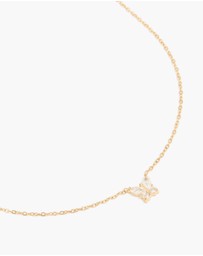 Lovisa - Waterproof Gold Plated Stainless Steel Cubic Zirconia Mini Butterfly Necklace