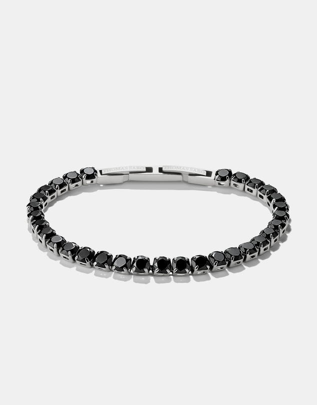THOMAS SABO - Stainless Steel Tennis Bracelet with Black Zirconia