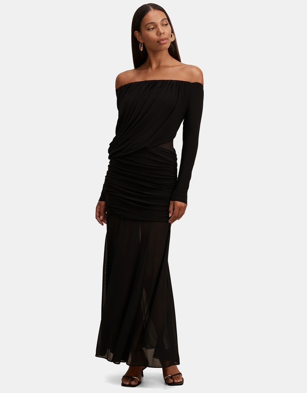 Forever New - Belinda Bardot Neck Draped Maxi Dress