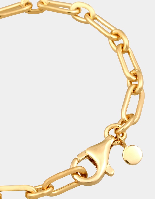 Elli Jewelry - Bracelet Women Basic Link Chain 925 Sterling Silver Gold Plated