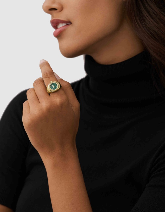 Fossil - Gold Tone Analogue Ring Watch