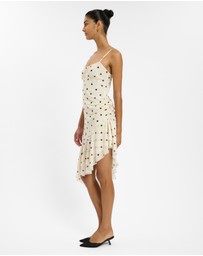 With Harper Lu - Asymmetrical Frill Midi Dress