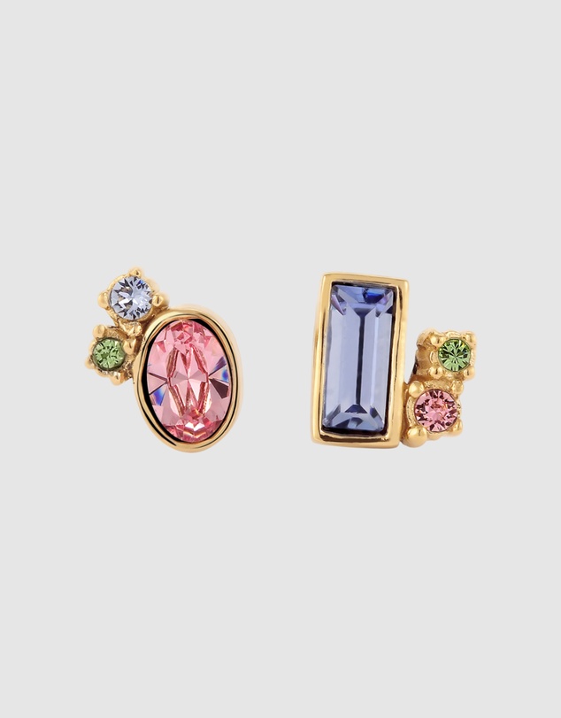 Elli Jewelry - Crystal Symphony Stud Earrings in Gold-Plated 925 Silver
