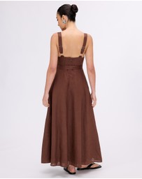 Minima Esenciales - Ava Linen Multi Panel Midi Dress