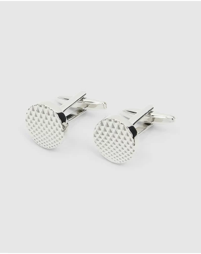 yd. - Textured Circle Cufflinks