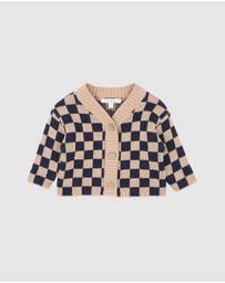 Fox & Finch - Wild Side Check Knitted Cardigan - Babies