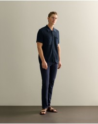 Trenery - Mercerised Cotton Shirt in Navy