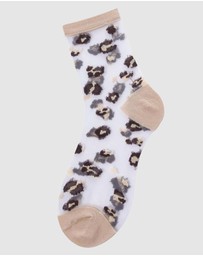 High Heel Jungle - Leopard Print Sheer Sock