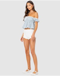 EDIKTED - Lacey Ruffle Trim Fold Over Shorts