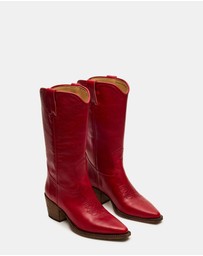 Steve Madden - Albany Red Leather Boots