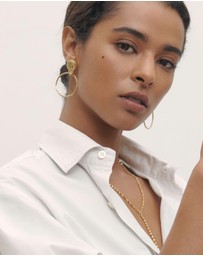 Ottoman Hands - Myia Gold Coin Front Hoop Earrings