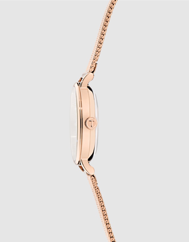 Ted Baker - Staciie 28mm Mother of Pearl Dial with Rose Gold-Tone Mesh Strap