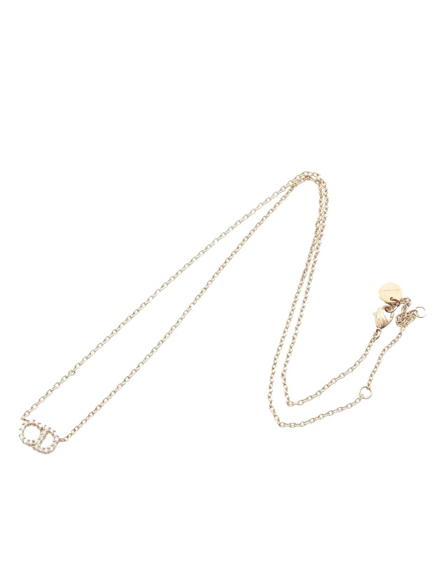 Pre-Loved by Azura Reborn - Pre-Loved Gold Plated Rhinestone Petit CD Logo Pendant Necklace