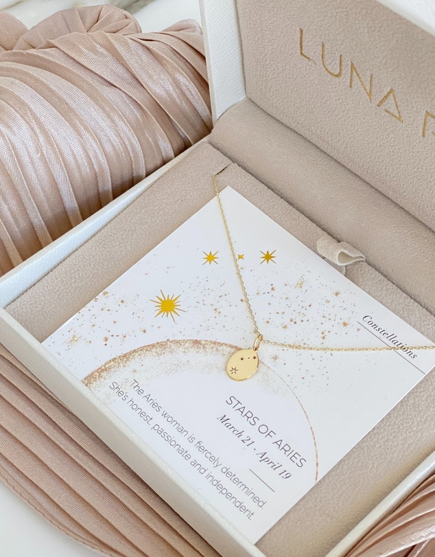 Luna Rae - Solid Gold - Stars of Aries Diamond Necklace