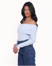 Petal & Pup - Junia Tie Back Knit Top - Pale Blue