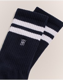 Trenery - Monogram Rib Sport Sock in Navy