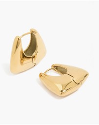 Lovisa - Waterproof Gold Plated Stainless Steel Trapezoid Hinged Hoop Earrings