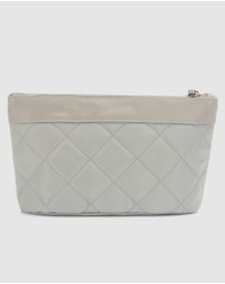JETT BLACK - The Bondi Silver Quilted Clutch Pouch Zip Case
