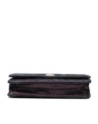 Pre-Loved by Azura Reborn - Pre-Loved Quilted Iridescent Lambskin Tartan Button Wallet On Chain