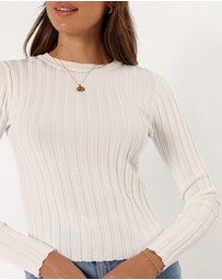 Petal & Pup - Aneesa Wide Rib Knit Top - White
