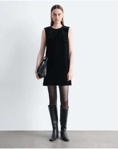 & Other Stories - Open Back Velvet Mini Dress