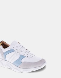Mia Vita - Chloe Lace-Up Casual Sneaker - White/Blue